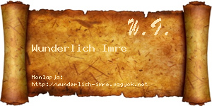Wunderlich Imre névjegykártya