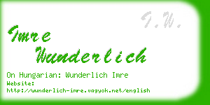 imre wunderlich business card